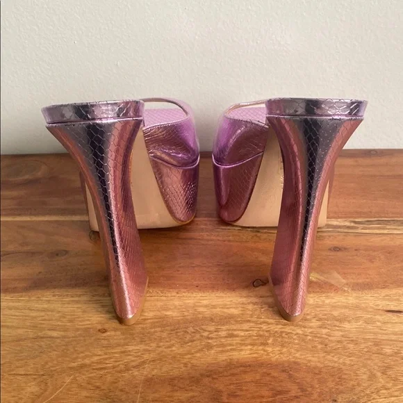 SCHUTZ Pink Platform Peep-Toe Shoes - Picture 5 of 13